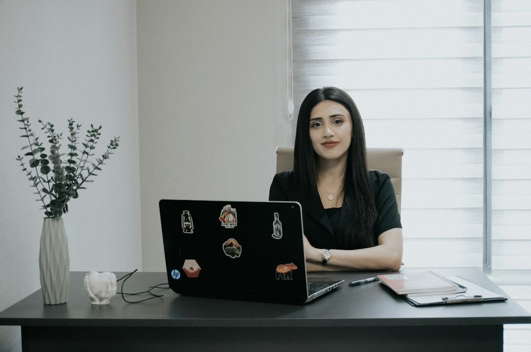 mystery writer at desk