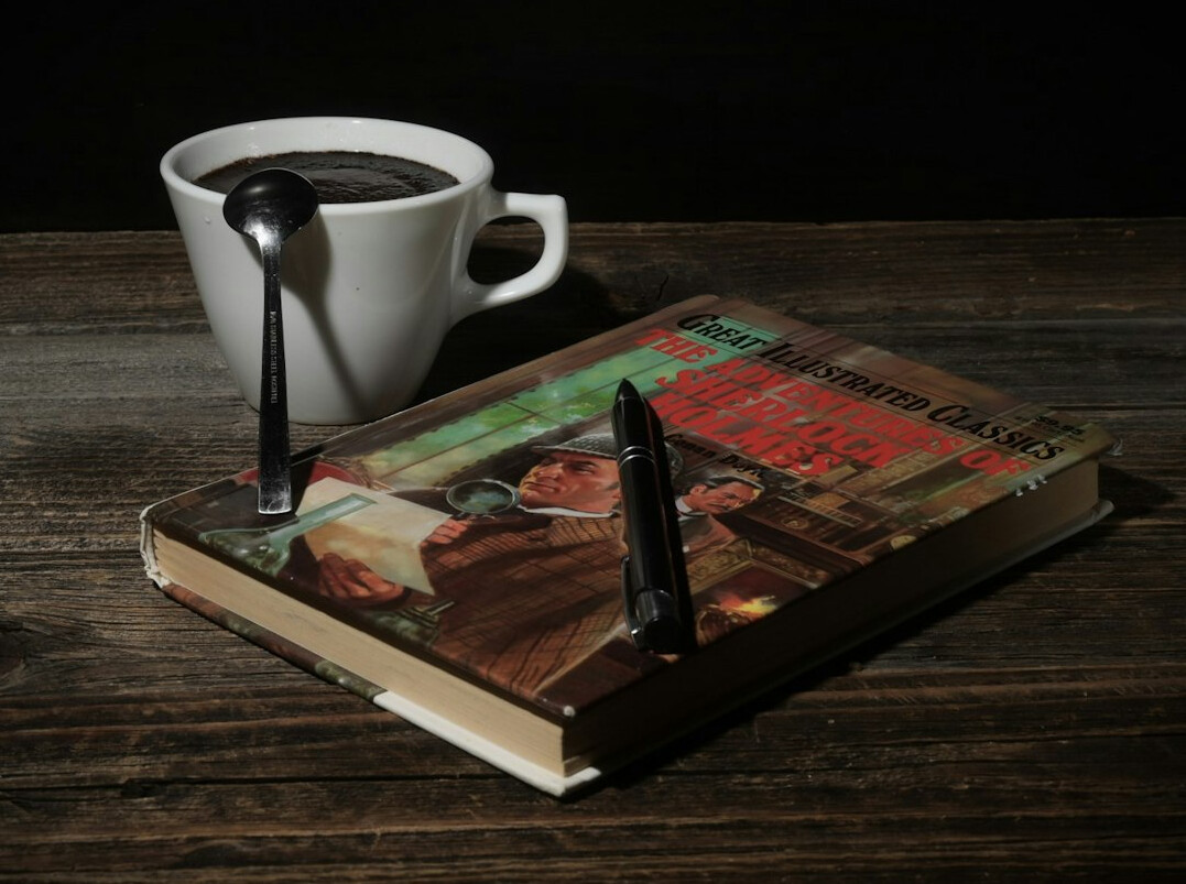 vintage detective pipe smoking