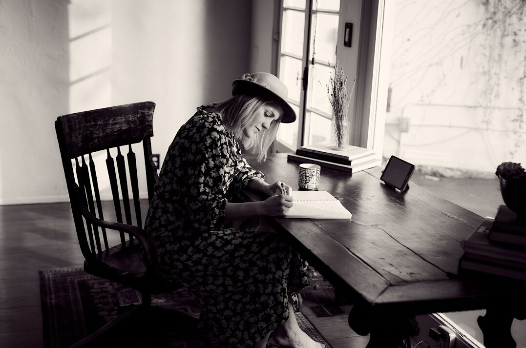 writer at desk with fear